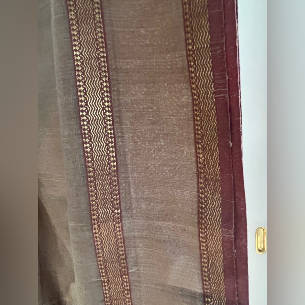 FabIndia Chanderi Bhagalpuri Silk Cotton pure Zari border Dupatta wrap shawl L